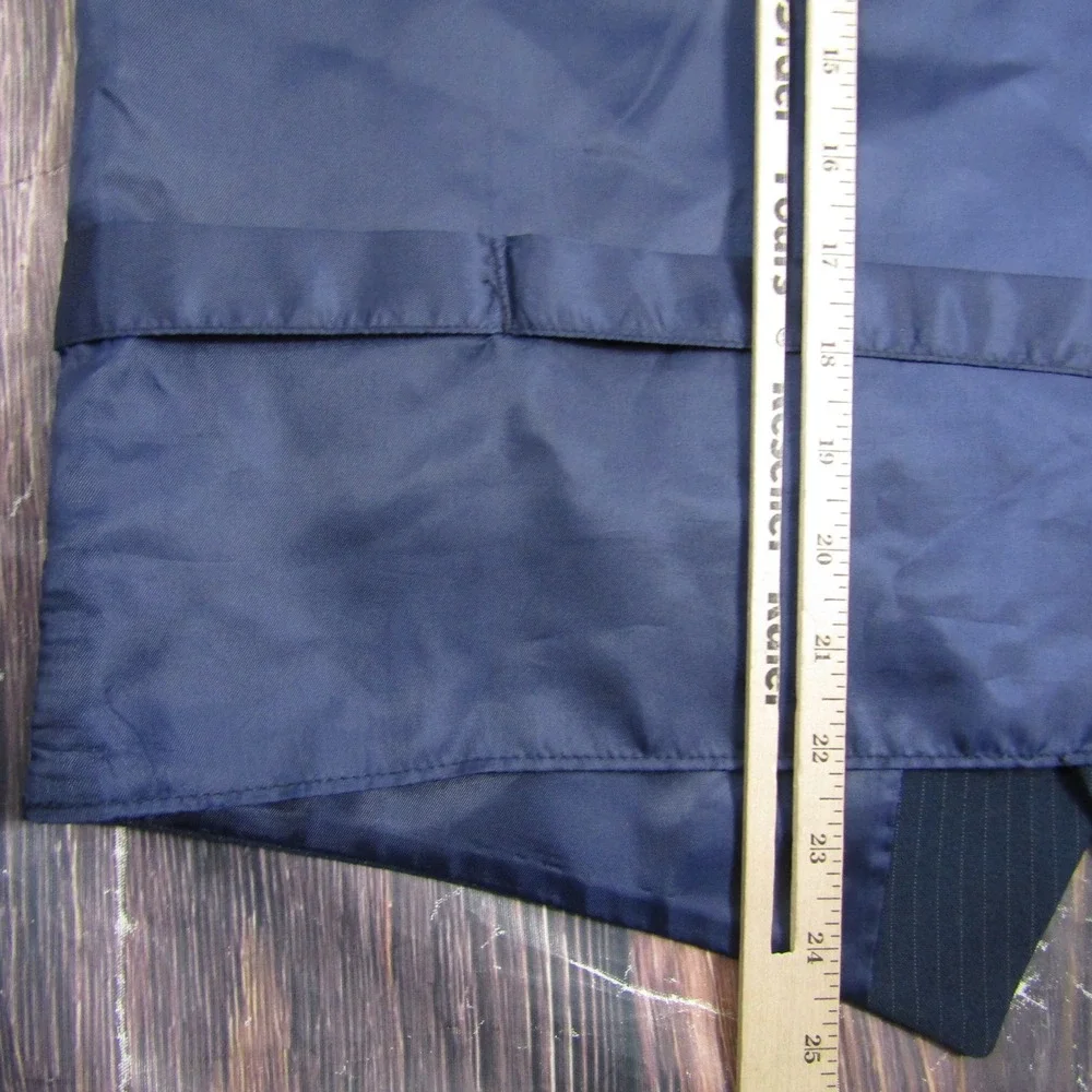 Suit Vest Mens Size XL Navy Blue Pinstripe Formal Waistcoat Wedding 3 Piece